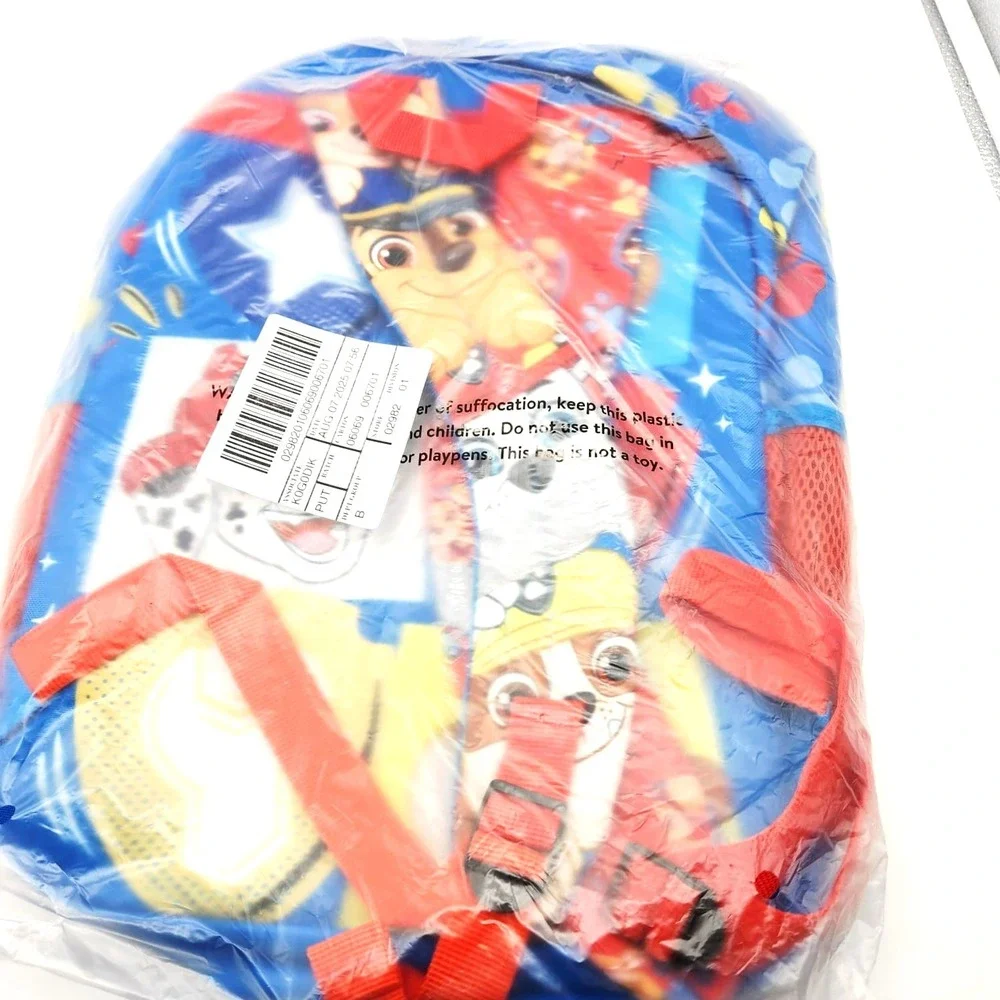 Paw Patrol Nickelodeon 17in‎ Kids Backpack Blue Striped Boys School Bag NWT
